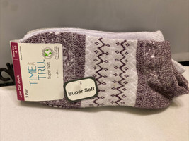 Time and Tru Women Liner Socks Shoe Size 4-10 Purple Soft 3-Pair - €8,65 EUR