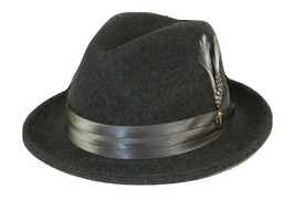 Mens Bruno Capelo Dress Hat Australian Wool Crushable Fedora UN109 Charcoal Gray - £52.18 GBP