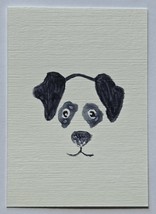 ACEO Original Art Black and White Dog Watercolor Painting on Paper - $5.00