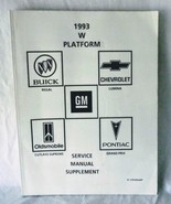 W Platform 1993 Service Manual Supplement Buick GM Chevy Oldsmobile Pontiac PB - $15.79