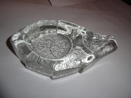 Details about    clear glass ashtray in shape of tobacco leaf preowned - $129.86 CAD