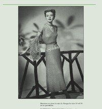 1950s Dress V Neckline, Short Sleeve Slight Flared  - Knit pattern (PDF 7414) - $3.75