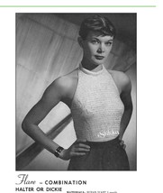 1950s Basic Halter Dickie Sleeveless Top in Ribbon - Knit pattern (PDF 7432) - £2.94 GBP