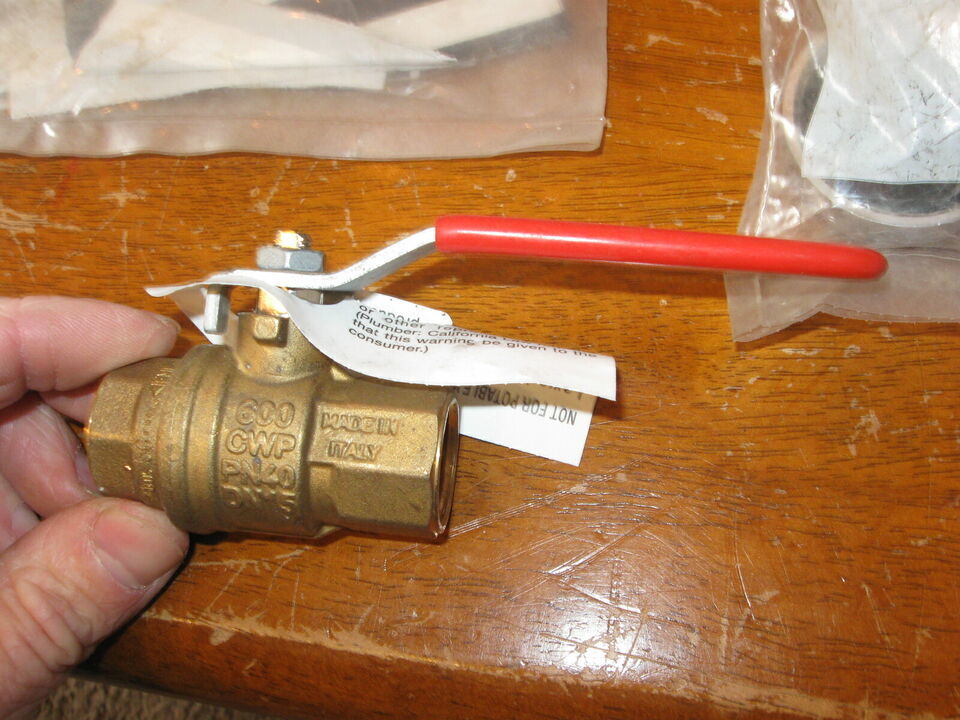 DynaQuip 1/2&quot; Ball Valve Hand Lever Turn # PN40 DN15 600 CWP / s9241 Ita... - $28.22