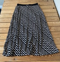 Chico’s Women’s Striped Stretchy midi skirt Size 1 Black white AN - £14.16 GBP