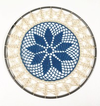 Vintage Hand Crocheted Doily in Metal Hoop Art Decor Quality 8 in Cottage Core - £20.18 GBP