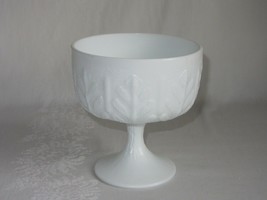 White Milk Glass Pedestal Bowl Goblet Footed Flower Vessel FTD 1978 - £15.57 GBP