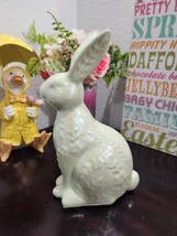 Spring Easter Pastel Green Ceramic BUNNY RABBIT Figurine Tabletop Decor 9.5&quot; - £31.96 GBP