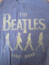 The Beatles Abby Road Silhouettes Distressed Vtg Style Design Blue T-Shi... - £19.63 GBP