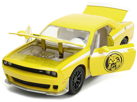 2015 Dodge Challenger SRT Hellcat Yellow with Graphics and Yellow Ranger Diecast - $55.77