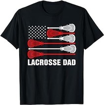 Vintage Lacrosse Dad, Lax Dad USA Flag Patriotic Gift T-Shirt - £12.57 GBP+