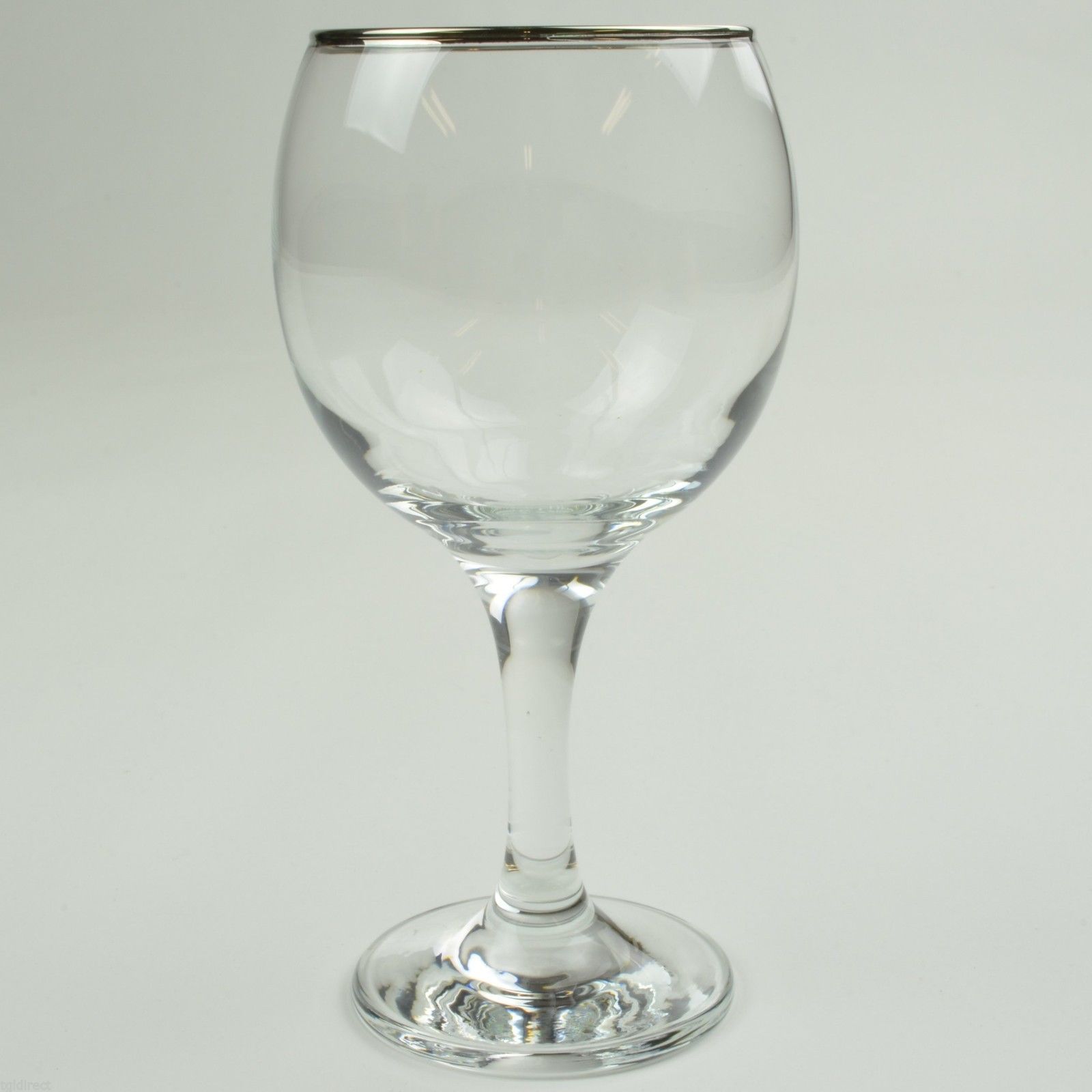 Gibson Everyday Essential Home Platinum Band Goblet Clear Glass Stemware Wine - $6.89