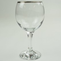 Gibson Everyday Essential Home Platinum Band Goblet Clear Glass Stemware... - £5.44 GBP