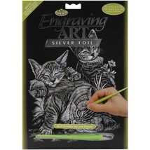 Silver Foil Engraving Kit 8X10 Cat and Kittens - $6.71