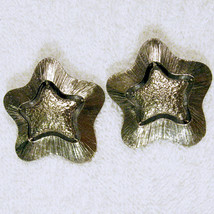 Modern Bold Star Clip Earrings Silver Tone Nickel Free Statement ✿ VTG A... - £15.74 GBP