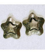 Modern Bold Star Clip Earrings Silver Tone Nickel Free Statement ✿ VTG A... - £15.53 GBP