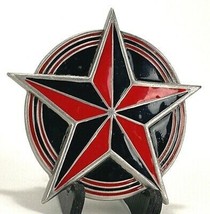 STAR Belt Buckle-Red/Black-2002 Great American Products Fine Pewter-4613 - $12.19
