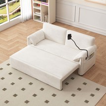 Velvet Folding Sofa Bed: 63&quot; Double Sleeper - £326.00 GBP