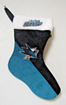 Embroidered NHL San Jose Sharks on 18″ Teal/Black Basic Christmas Stocking - £22.90 GBP