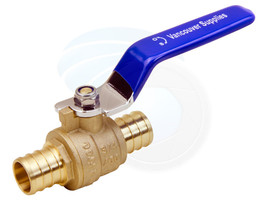 3/4in Full Port PEX Pipe Water Shut Off Brass Ball Valve Lever Handle - £9.72 GBP