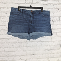 Lauren Conrad Shorts Womens 18 Blue Dark Wash Denim Cuffed Mid Rise Plus... - $24.99