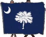 Palmetto Moon Blue South Carolina State Flag Blanket - Tapestry Throw Wo... - £61.93 GBP