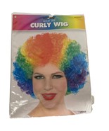 Amscan Adult Size Rainbow Curly Wig Costume Accessory Clown Hair New - $20.22 CAD