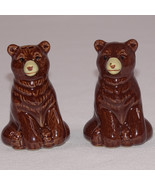 New Mini Brown Bear Salt And Pepper Shakers Set Brown Small Ceramic Cute... - $6.89