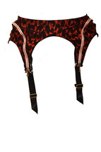 Agent Provocateur Womens Garter Belt Leopard Zippers Elegant Red Size Xs - £115.21 GBP