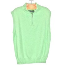 NWOT Mens Size Large Bills Khakis Lime Green Quarter Zip Golf Sweater Vest - £20.80 GBP