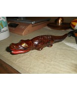 Ceramic Pottery Brown CROCODILE ALLIGATOR Hollow Figurine 6&quot; NO ISSUES J... - £10.29 GBP