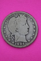 1904 O Barber Liberty Silver Quarter Scarce Semi Key Date New Orleans Mi... - $23.46