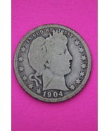 1904 O Barber Liberty Silver Quarter Scarce Semi Key Date New Orleans Mi... - £18.87 GBP