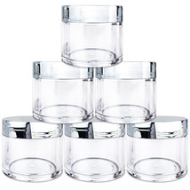 Beauticom (6 Pcs) 30G/30Ml High Quality Clear Plastic Jars With Silver Lids - £11.15 GBP