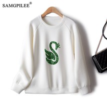 Sweet Sweatshirts Embroidered Sequin  Figure Raglan Sleeve Space Cotton Cute O N - £92.18 GBP