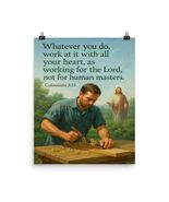 Colossians 3:23 Bible Verse Poster Christian Wall Art Scripture Decor - $21.00+