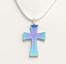 Iridescent Rainbow Hematite Cross Adjustable Necklace - £19.97 GBP