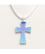 Iridescent Rainbow Hematite Cross Adjustable Necklace - $24.99