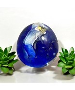 Kerry Ireland Blue &amp; White Swirl Art Hand Made Glass Paperweight With Label - $74.24