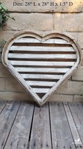 Heart farmhouse Wooden Wall Art White Rustic Wall Decor Wall Hanging 28&quot; - $49.90