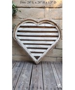 Heart farmhouse Wooden Wall Art White Rustic Wall Decor Wall Hanging 28&quot; - $68.38 CAD