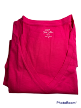 J.Crew Women’s Short Sleeve V- Neck Cotton T-Shirt.Hot Pink.Sz.Large.NWT - £15.64 GBP