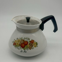 Corning Ware 6 Cup Coffee / Tea Pot Spice Of Life P-104 w/ Lid Vintage - £11.89 GBP