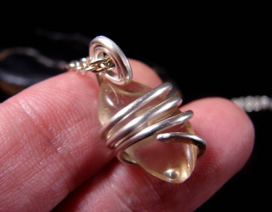 Golden Labradorite Hand Forged Pendant Sterling Silver Creativity 14 - $44.00