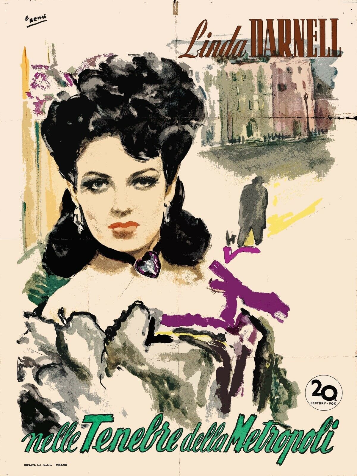 Decorative Poster.Interior wall art room design.Linda Darnell retro movie.11509