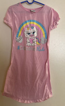 Girls Nightgown Size 10 Pink Cat Caticorns Rule - £6.04 GBP