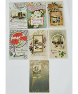 New Years Sincerity Good Wishes Vertical Postcards Posted Set of 7 - £11.29 GBP