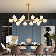 Mid Century Modern Chandelier Over Table, 16-Light Globe Sputnik Chandelier Bras - £293.06 GBP