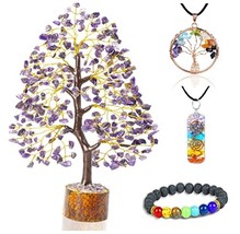 Amethyst Crystal Tree of Life - Chakra Tree of Life - Handmade Gemstone Tree - F - £36.82 GBP