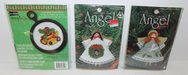 Counted Cross Stitch Angel Christmas Ornaments Clothespin New - £9.30 GBP